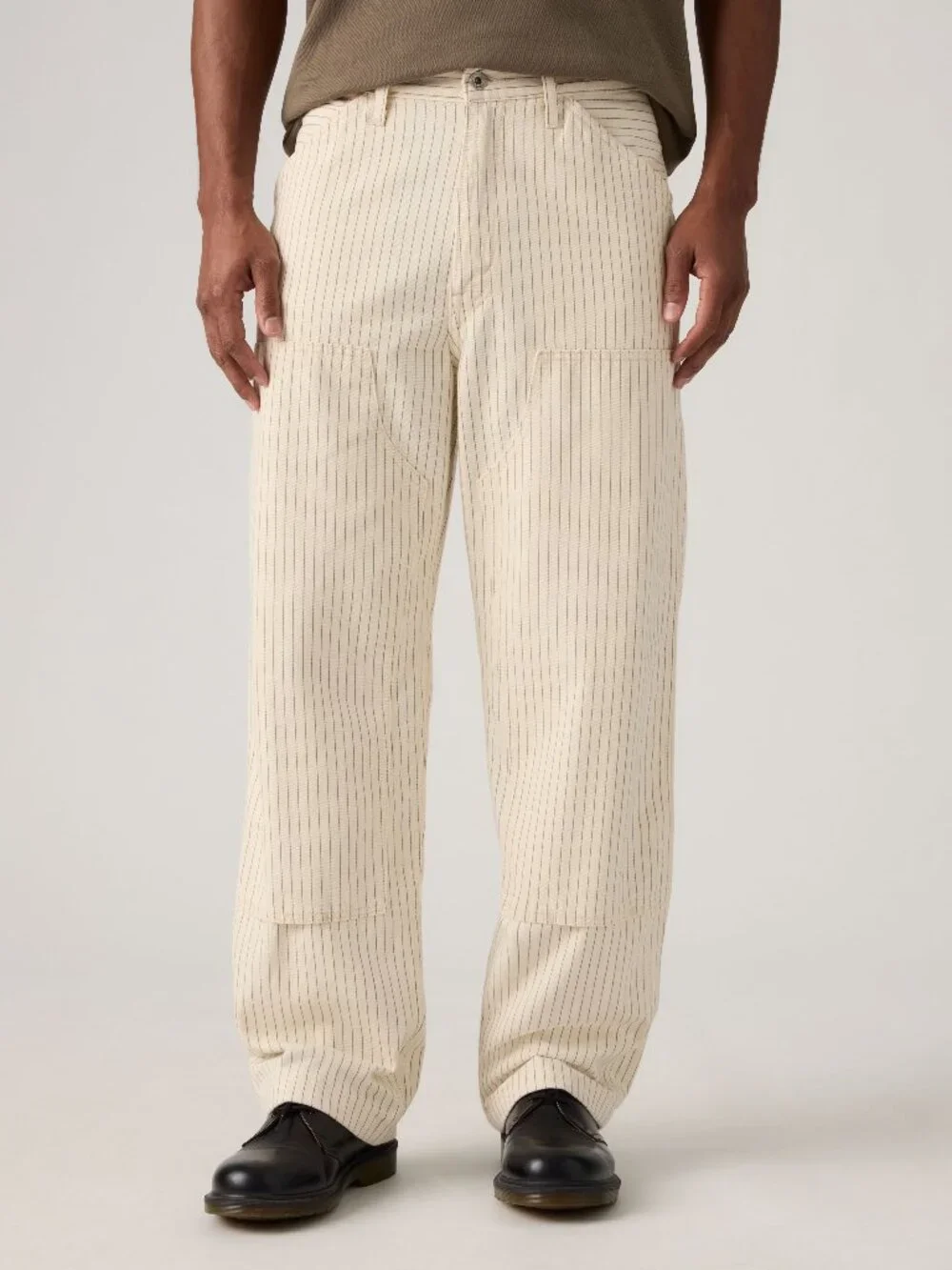 New! Levi's 568 Denim Stripe Carpenter Jeans Double-Knee Workwear Loose Straight