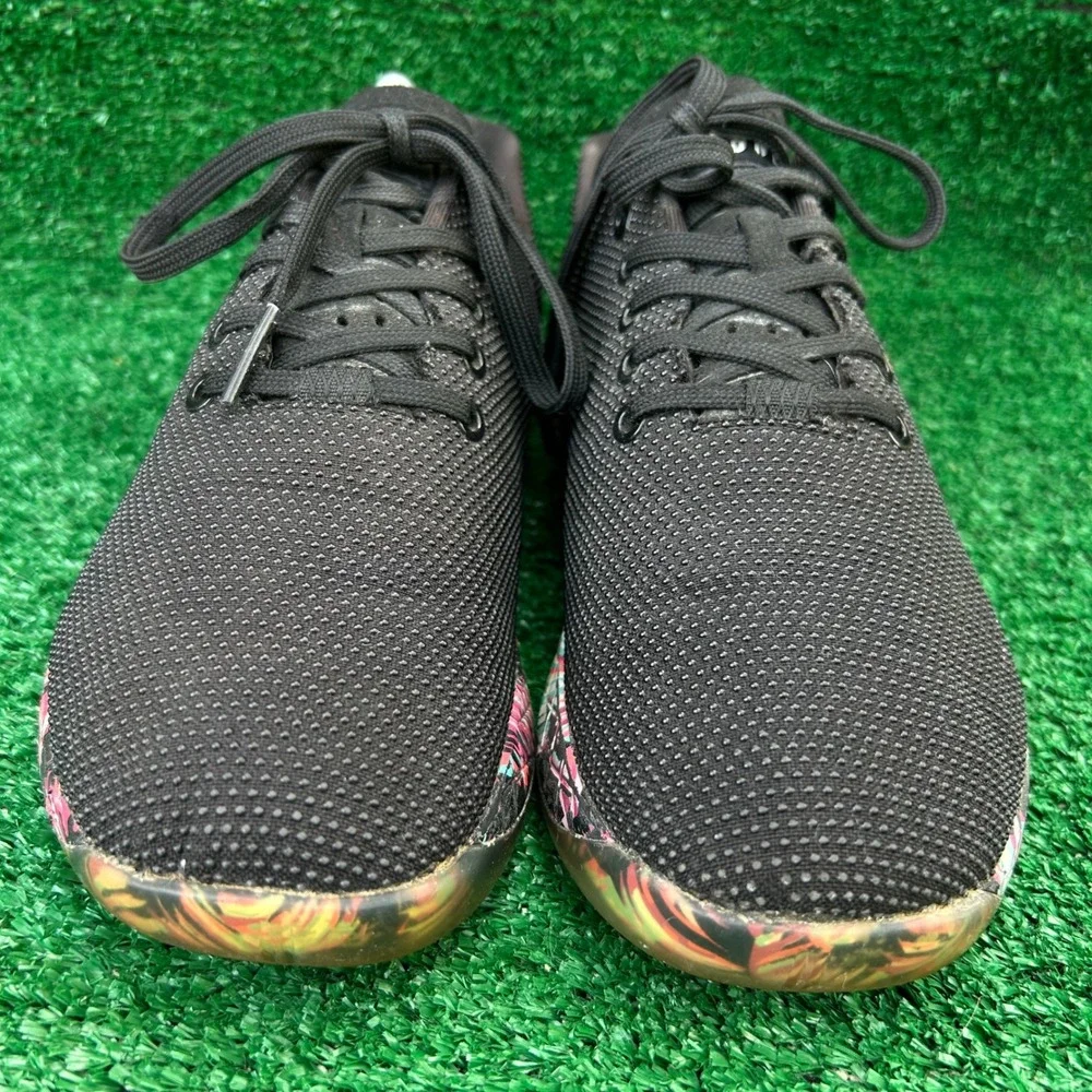NOBULL SuperFabric Trainers Black Tropical Floral Men 8.5 Women 10 Training Shoe