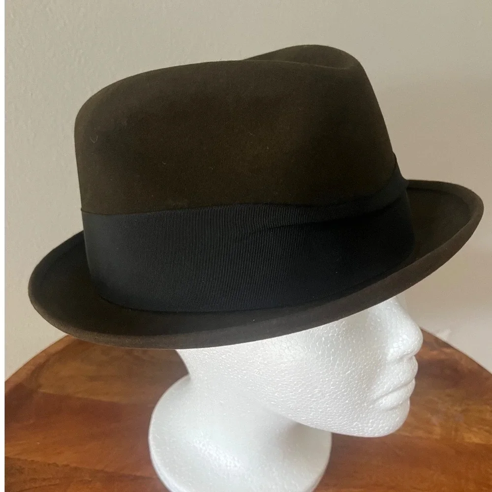 Vtg‎ Brown FEDORA Hat Templeform Aristo felt hat Stylepark Woodward and Lothrop