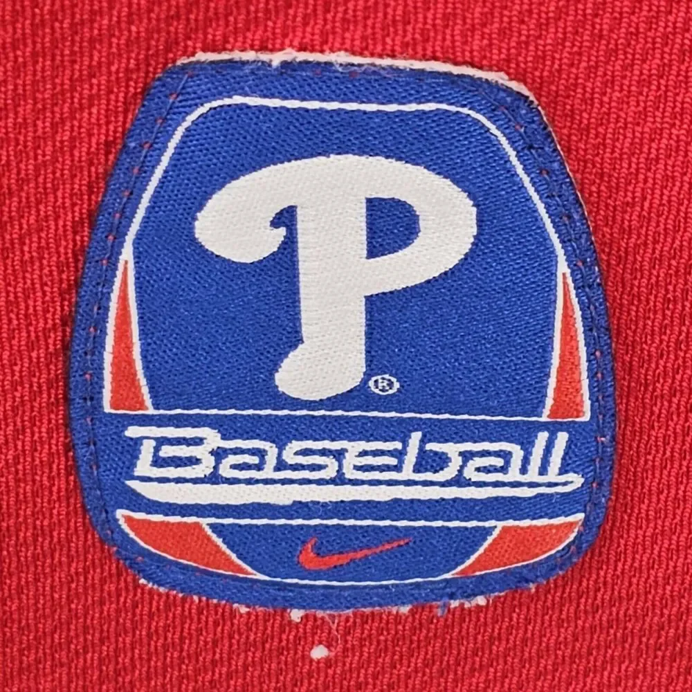 Vintage Nike Baseball Jersey Size XL MLB Philadelphia Phillies Center Swoosh Red