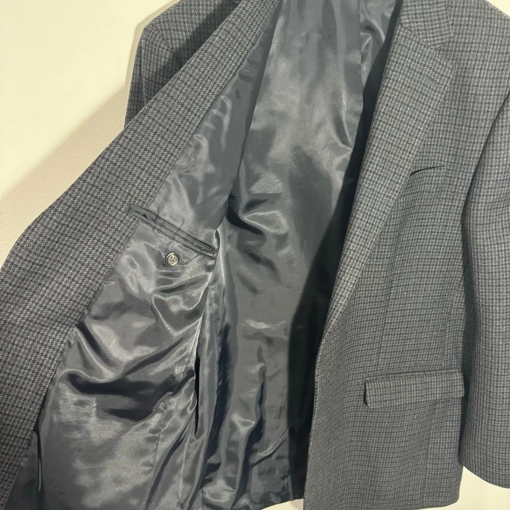 Chaps 100% Wool Black Two Button Sports Coat/Blazer Size 42R