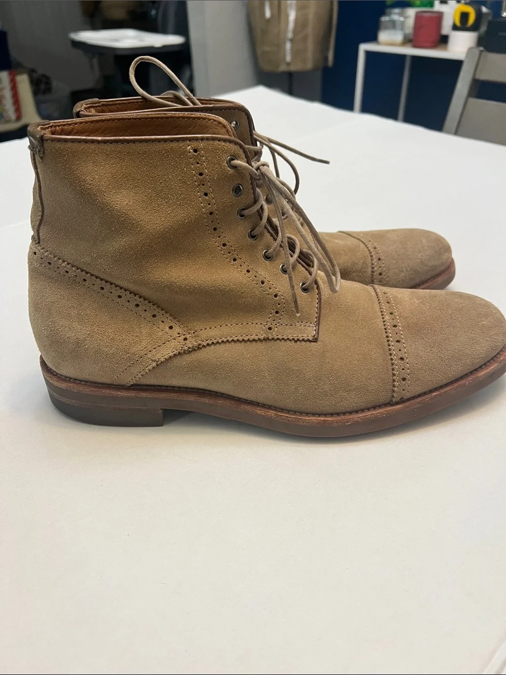 AQUATALIA MENS CARTER US 11.5 WEATHERPROOF LACE UP CAP TOE BOOTS ANKLE BOOTS