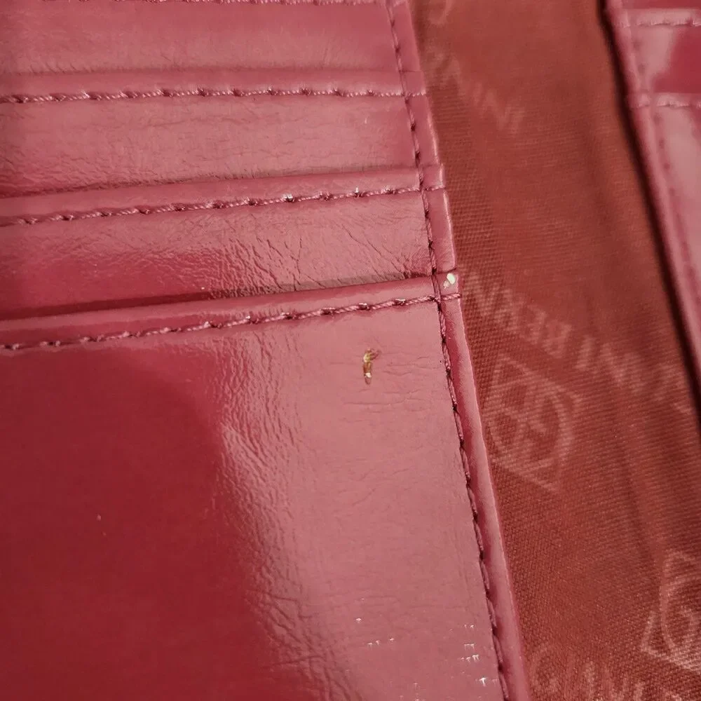 Giani Bernini Womens Pink Leather Trifold Wallet Silver Hardware