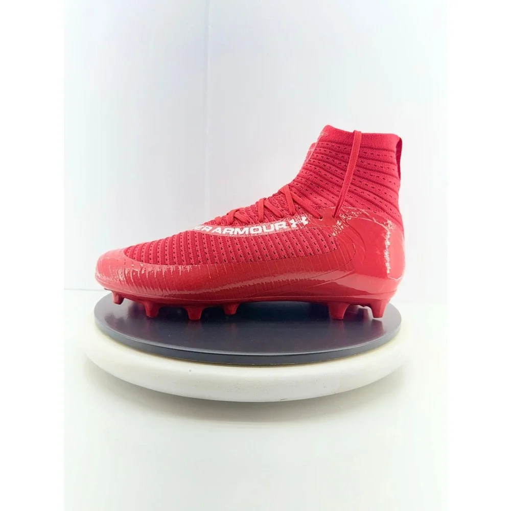 Under Armour‎ UA Highlight 2 MC Mens Size 12.5 Red Knit Football Cleats NEW