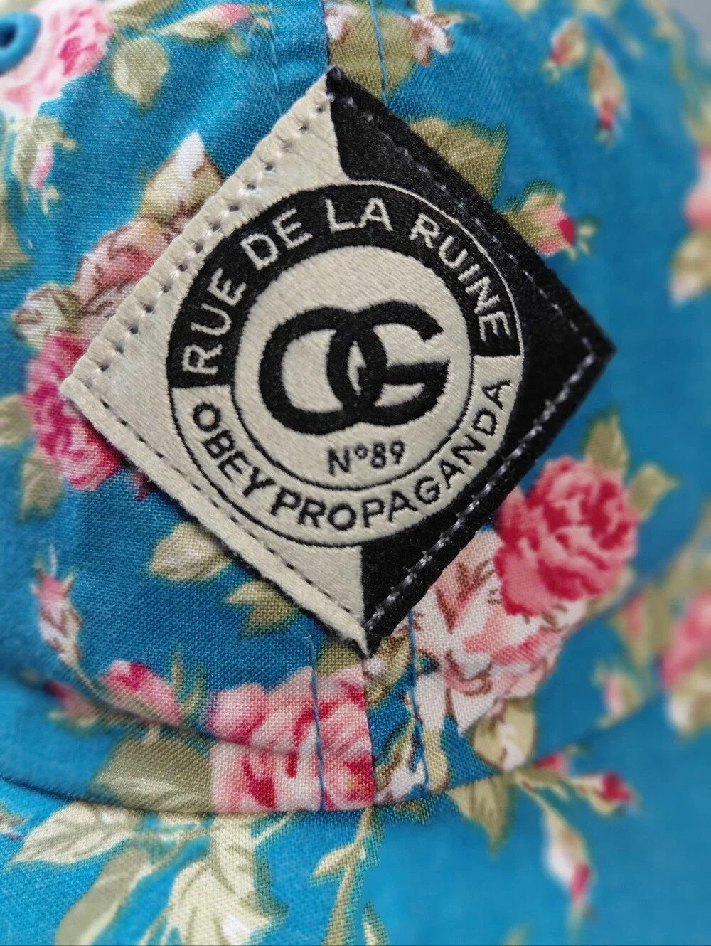 Obey Hat Rue De La Ruine Blue Floral Hat Adjustable One Size Fits Most