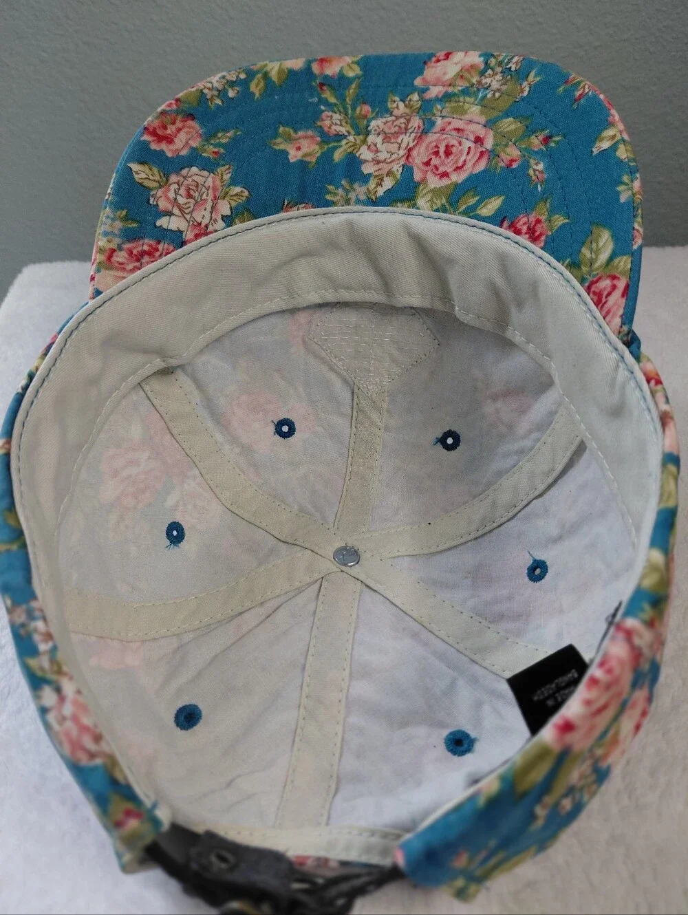 Obey Hat Rue De La Ruine Blue Floral Hat Adjustable One Size Fits Most