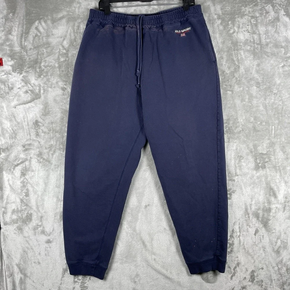 Vtg Polo Ralph Lauren Sport Sweatpants Mens Medium HEAVYWEIGHT Cotton Drawstring