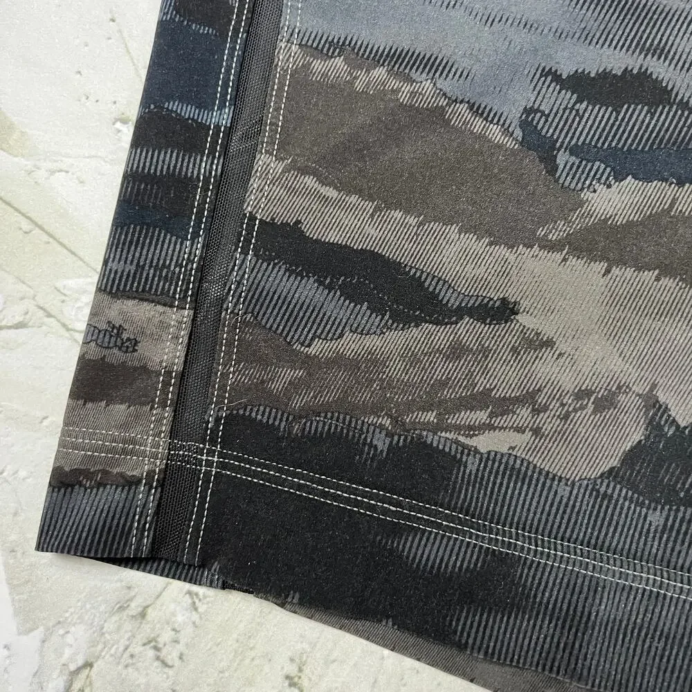 Lululemon Run Response 9 Shorts Mens M Gray Blue Camo Lined Running FLAW
