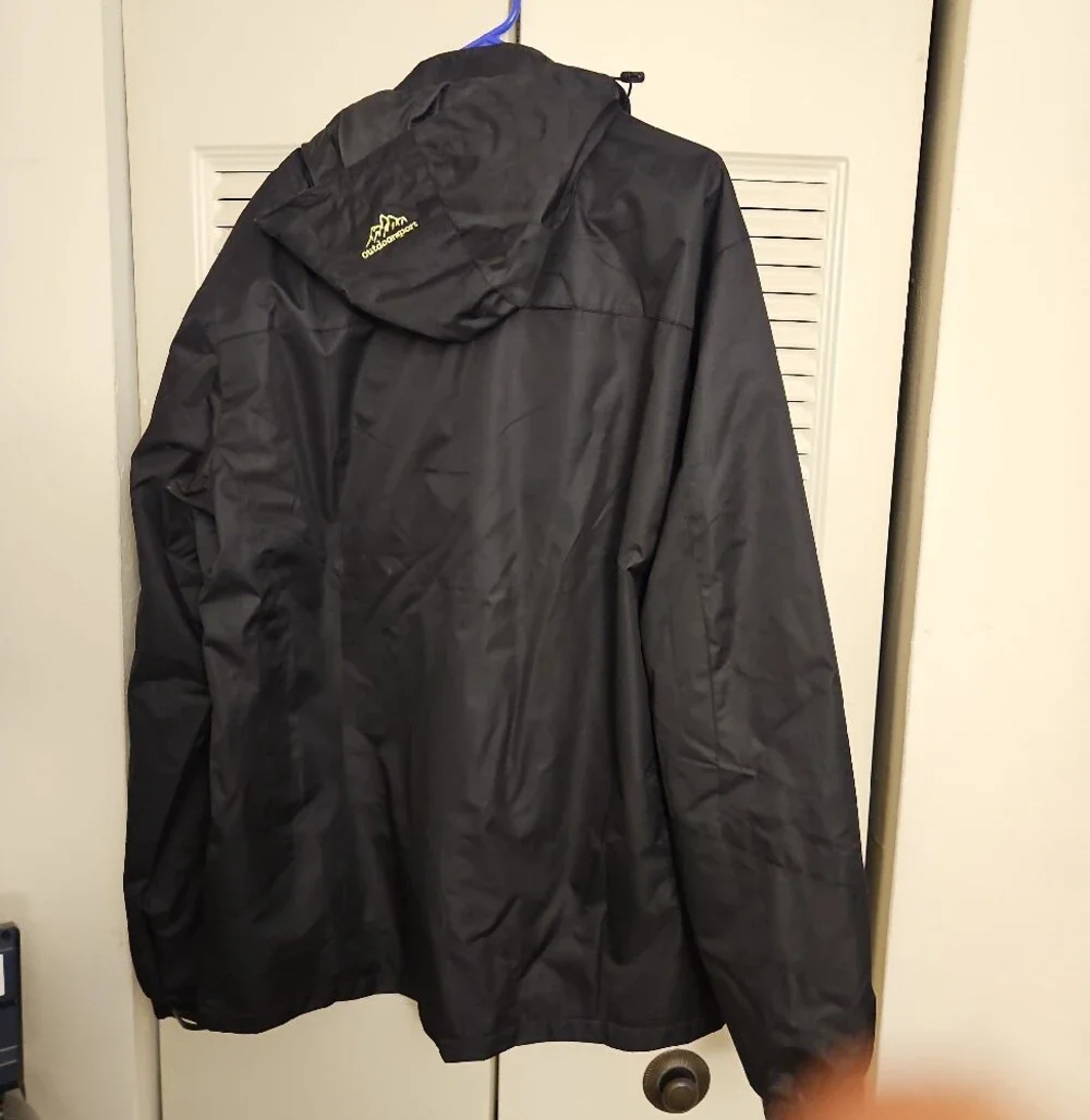 Men's Black Waterproof Hooded Jacket -