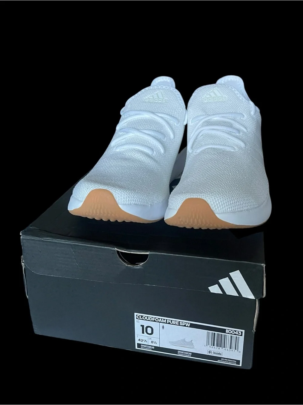 adidas Coudfoam Pure SPW White Knit Size 10 Women