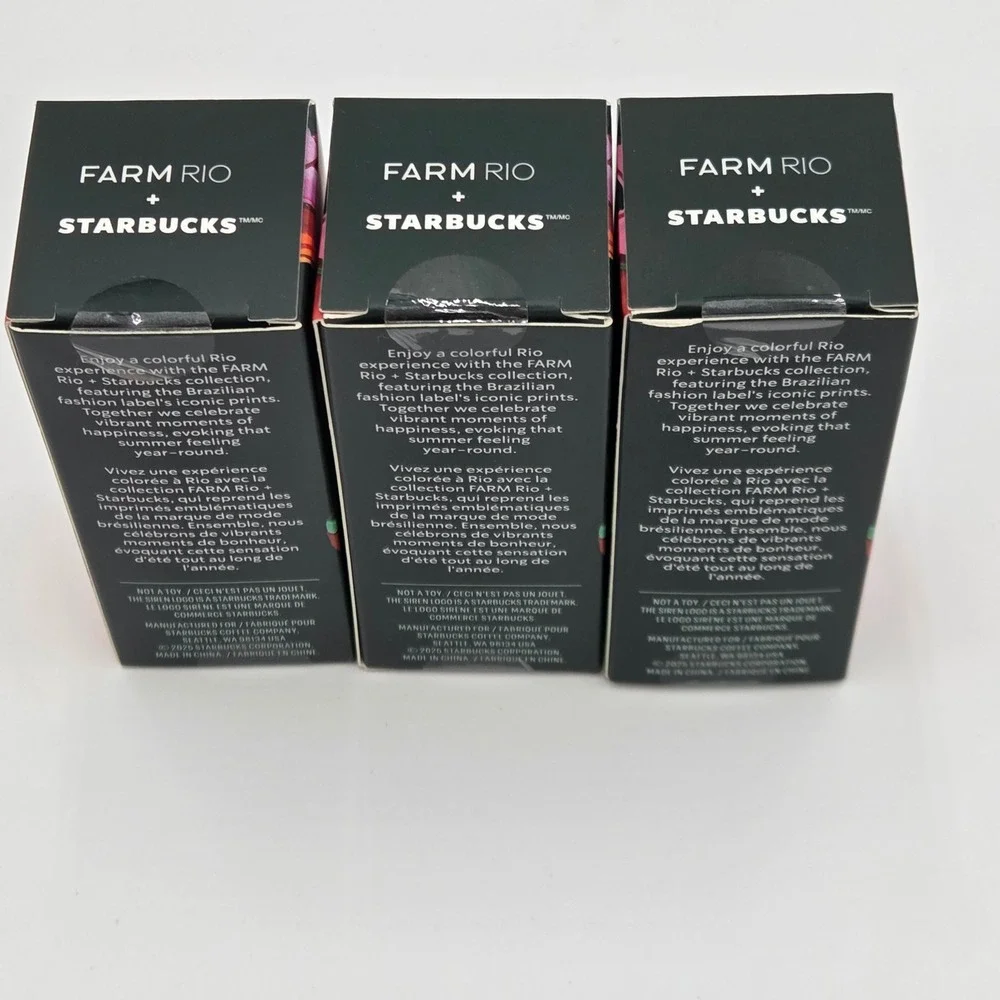 Starbucks Farm Rio NEW Cold Cup Keychain Complete Set of‎ 3 Tropical Brazillian