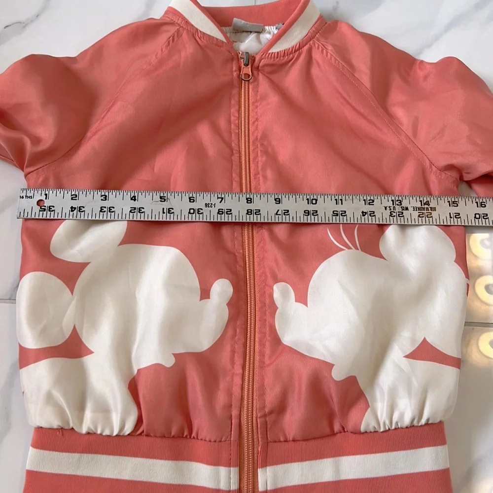 Junk Food Disney Minnie & Mickey Mouse Zip Up Bomber Jacket Girls S