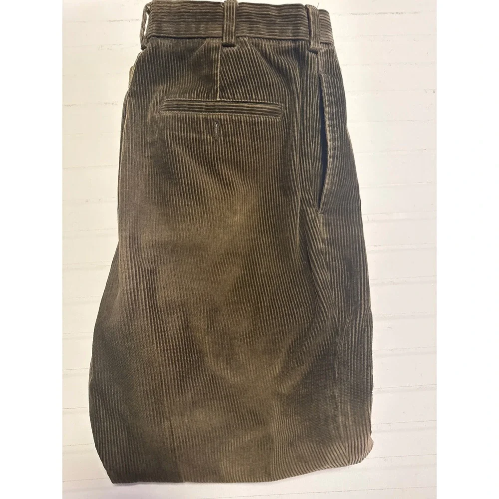 Brooks Brothers Elliot Corduroy Pants Mens 35x30 Brown‎ Good Wide Wale French