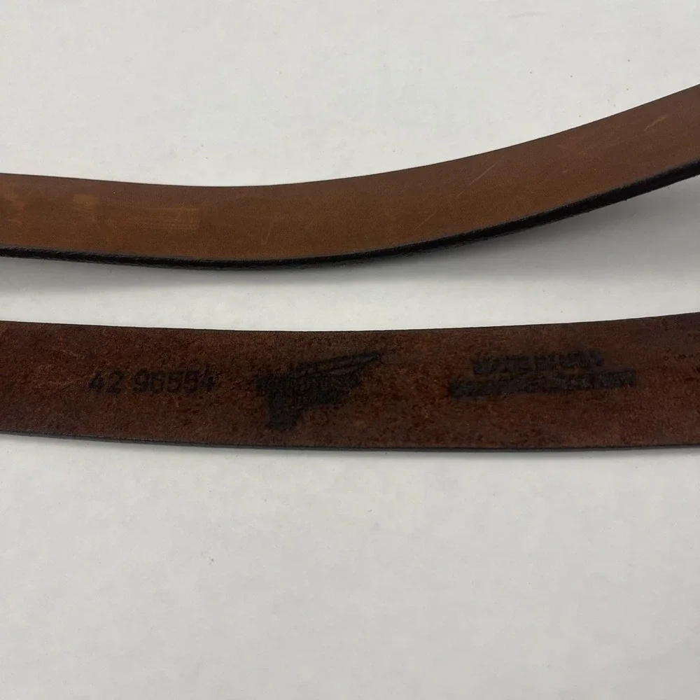 Red Wing Boots Belt Mens Size 42 Leather Brown Brass Buckle USA 96554
