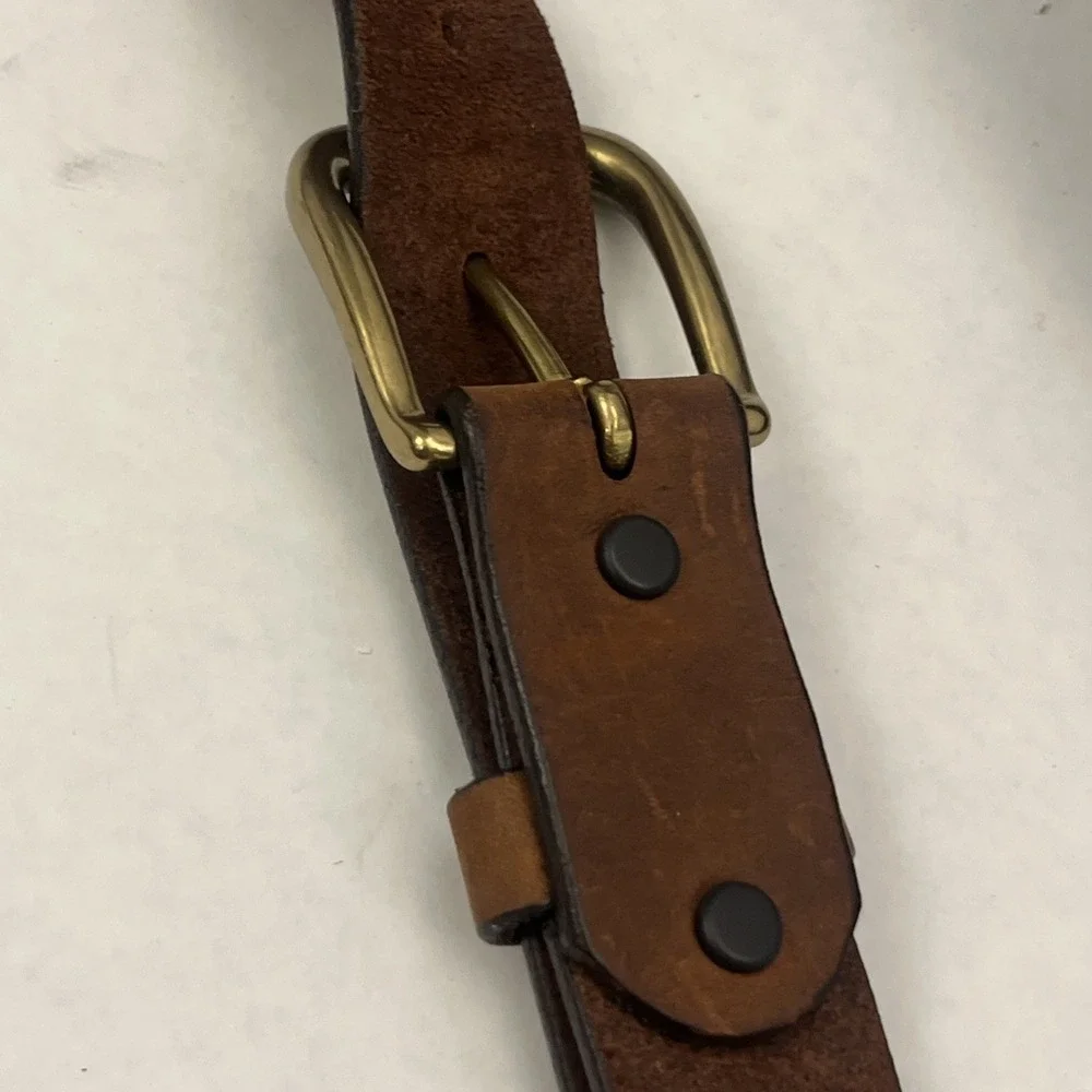 Red Wing Boots Belt Mens Size 42 Leather Brown Brass Buckle USA 96554