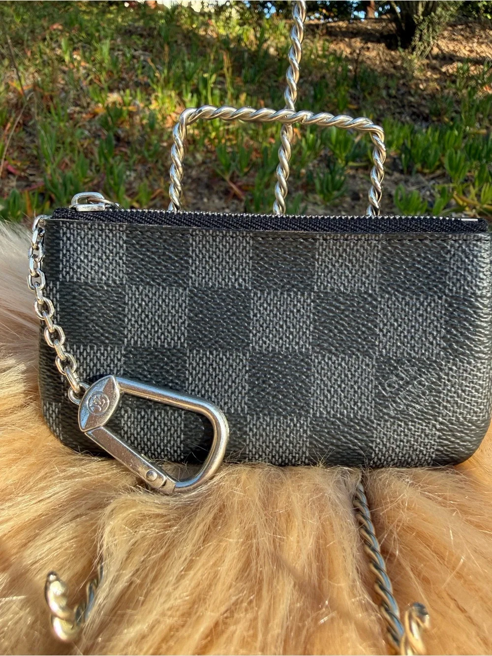 Louis Vuitton Damier Graphite Key Pouch and Certificate of Authenticity