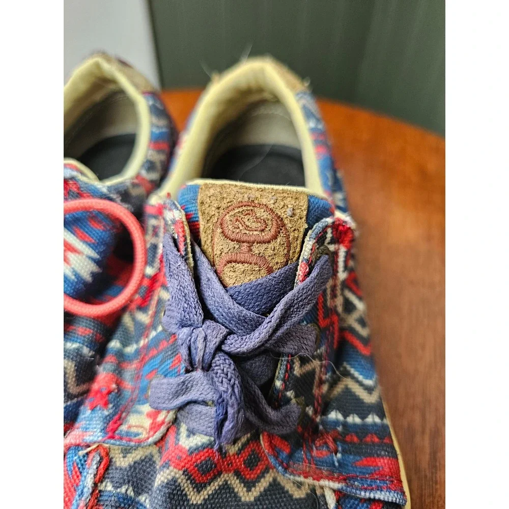 Womens Twisted X Hooey Lopers red Aztec‎ Multi Color Canvas Shoes western