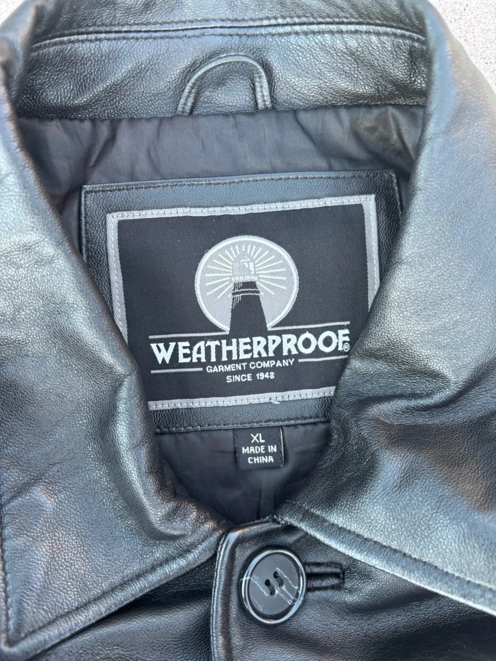 Weatherproof black leather