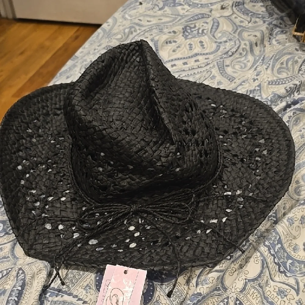 ❤️5/$25 New Black Woven Summer Cowboy Hat