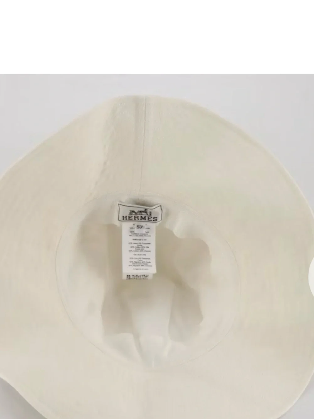 Hermès Cream Hat with Ivory Trim
