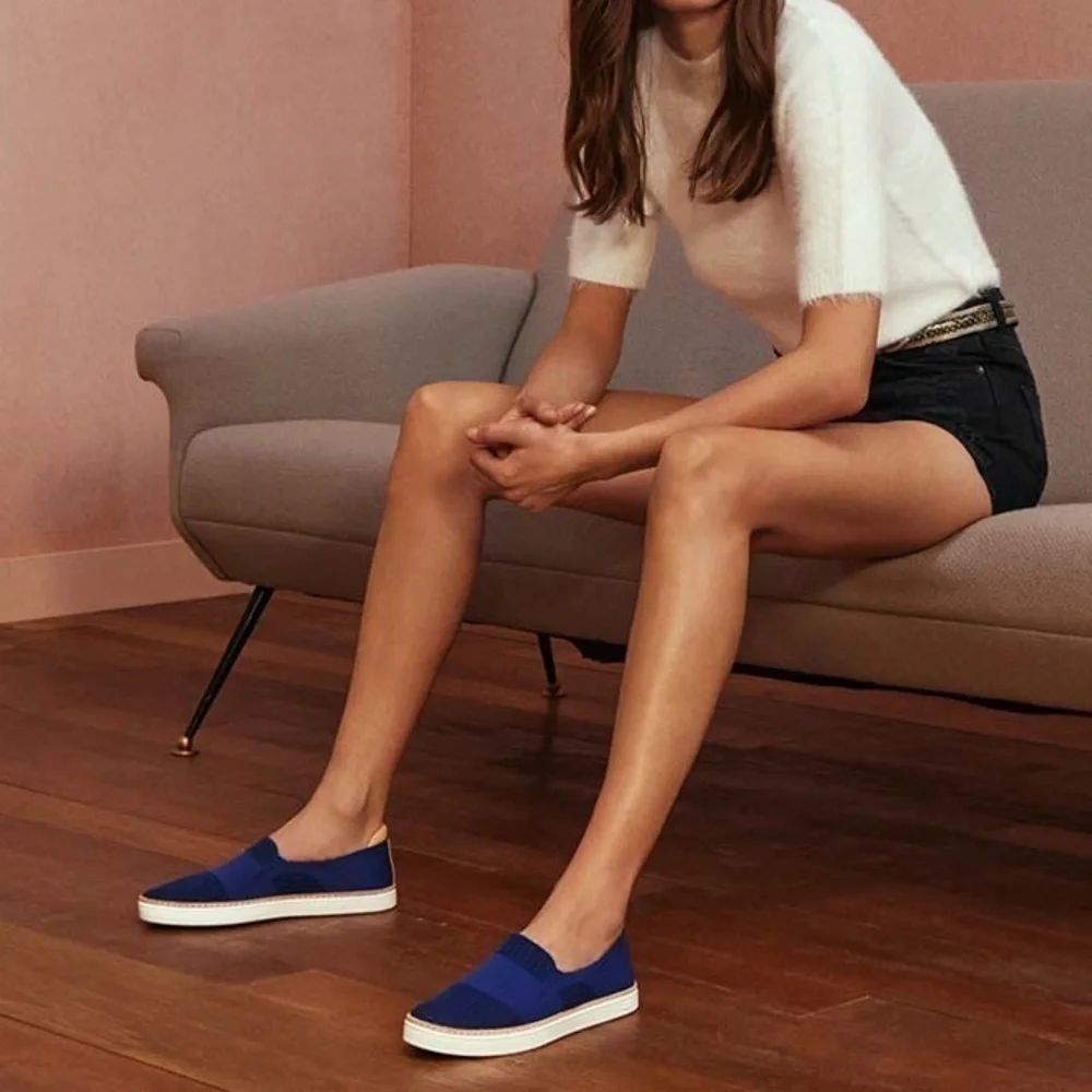 Ugg Sammy Slip On Woven Sneakers Navy‎ Blue Sz 7.5