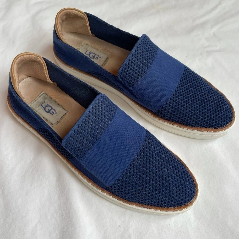 Ugg Sammy Slip On Woven Sneakers Navy‎ Blue Sz 7.5