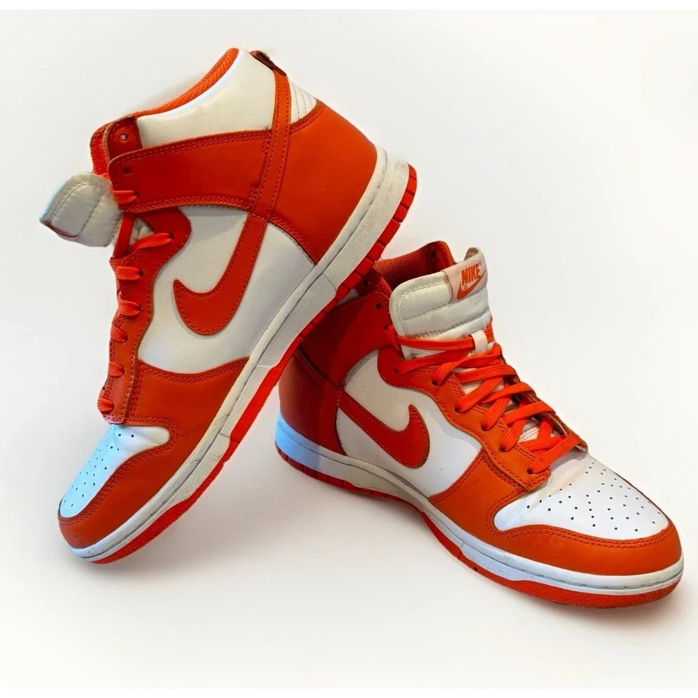 Nike Dunk High Top Retro Syracuse Orange White Swoosh Lace Up Men 8.5 DD1399-101