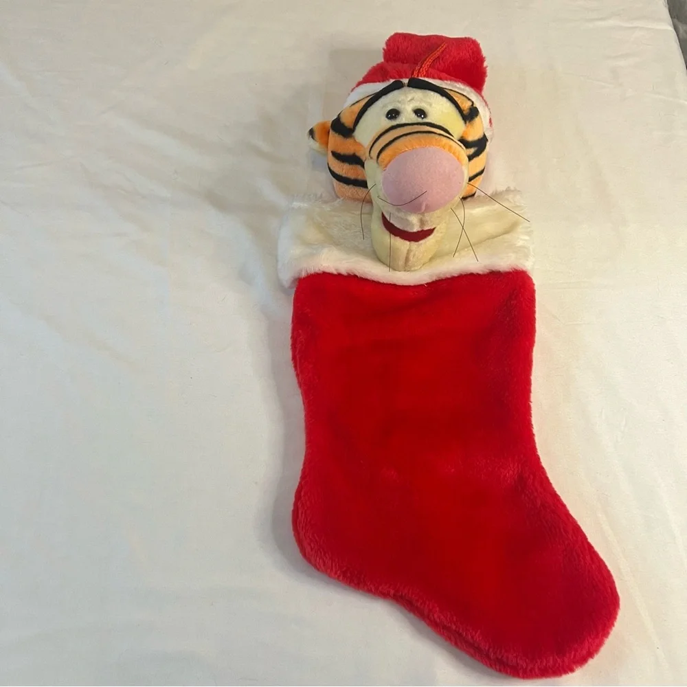 Vintage Disney Tigger Plush Christmas Stocking Winnie the Pooh Holiday Decor