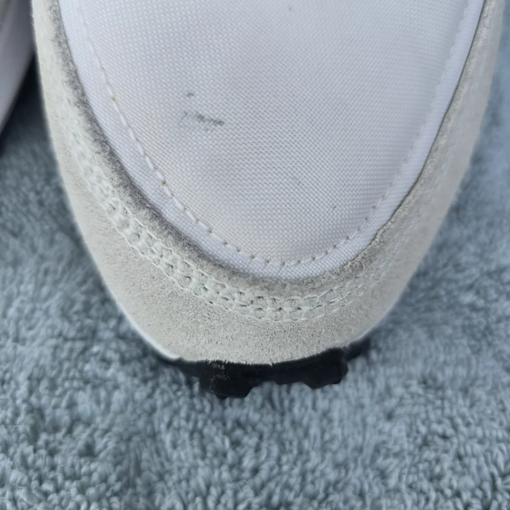Nike Waffle Runner Leather Sneakers in White & Light Beige SIZE 9.5