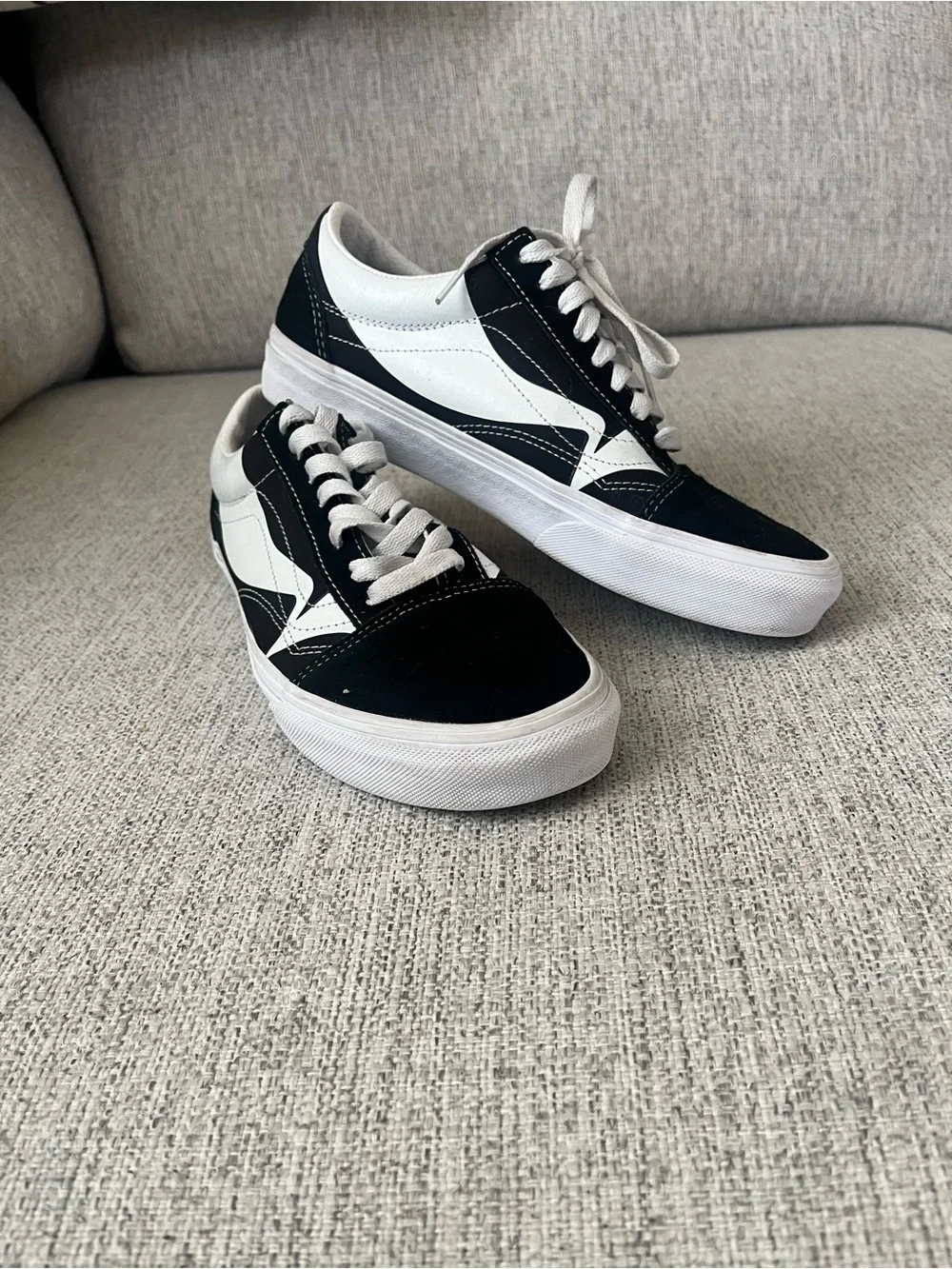 Vans Black & White Low-Top Skate Sneakers
