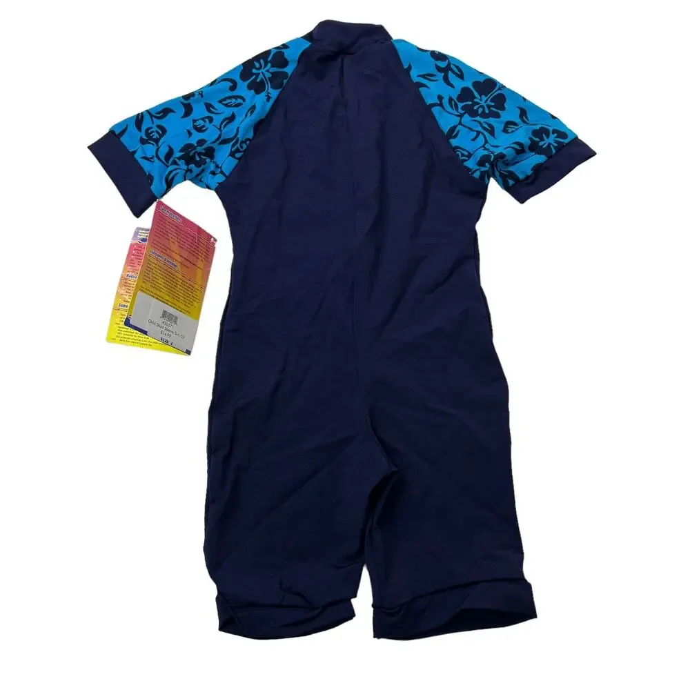 Radicool Skins 100+SPF Short Sleeve Swim Suit Blue NWT Toddler Kids 2, US 2T