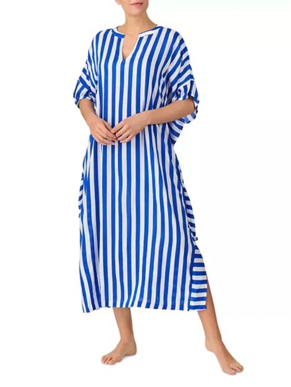 NWT Kate Spade New‎ York Blue White Striped Caftan Resortwear Cover Up