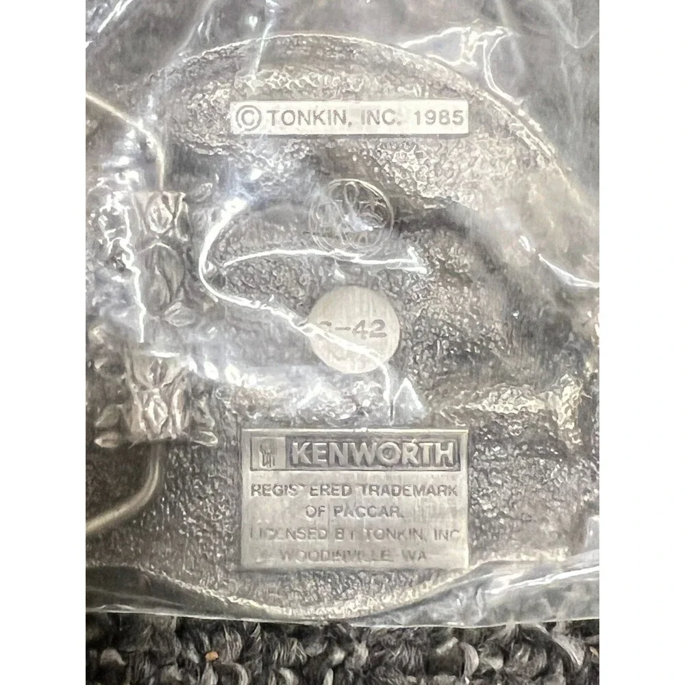 Kenworth Semi Truck Belt Buckle Tonkin USA C-42 - NOS Vintage 1985