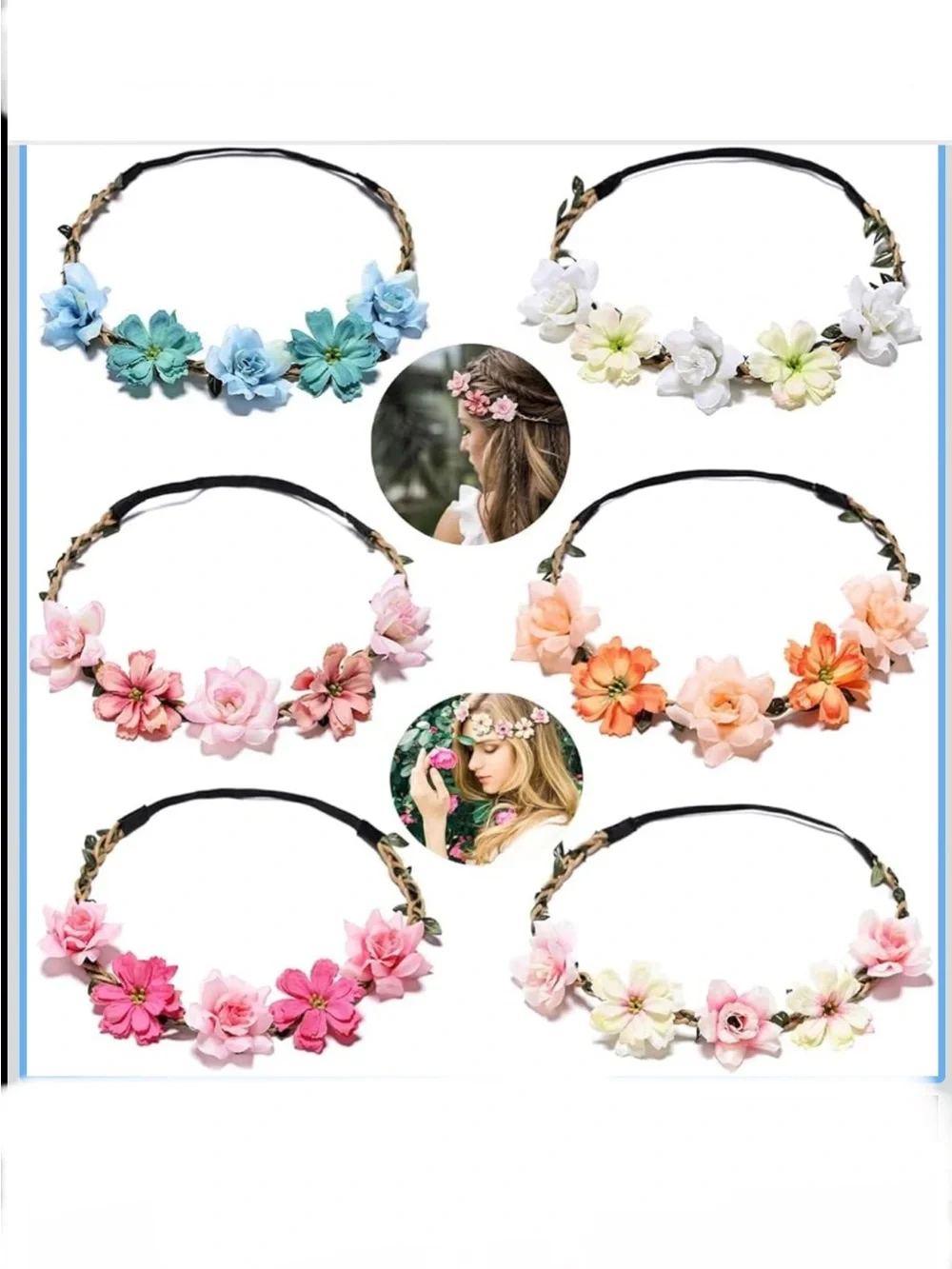 Floral Stretch Headbands Set of Six