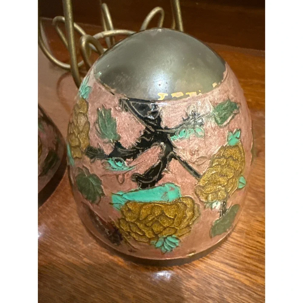 Enamel‎ Painted Large Brass Egg Trinket Box with Stand 8