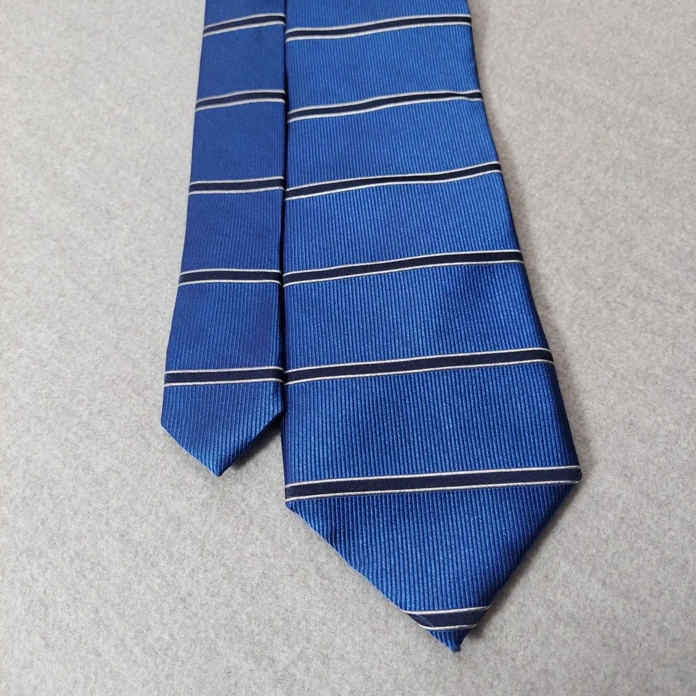 Nautica Silk Repp‎ Mens Tie Blue Striped Preppy Ivy Classic Business Necktie