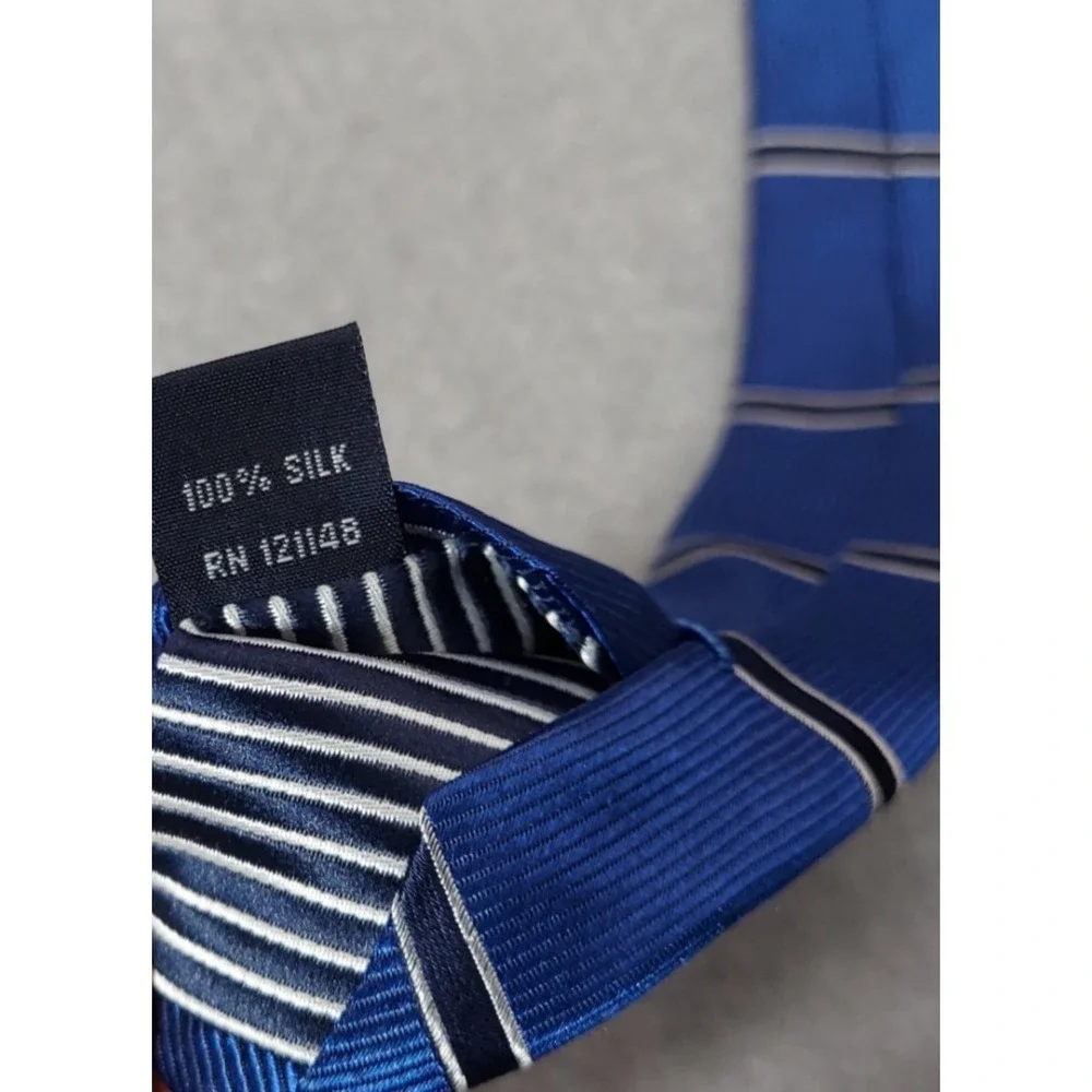 Nautica Silk Repp‎ Mens Tie Blue Striped Preppy Ivy Classic Business Necktie