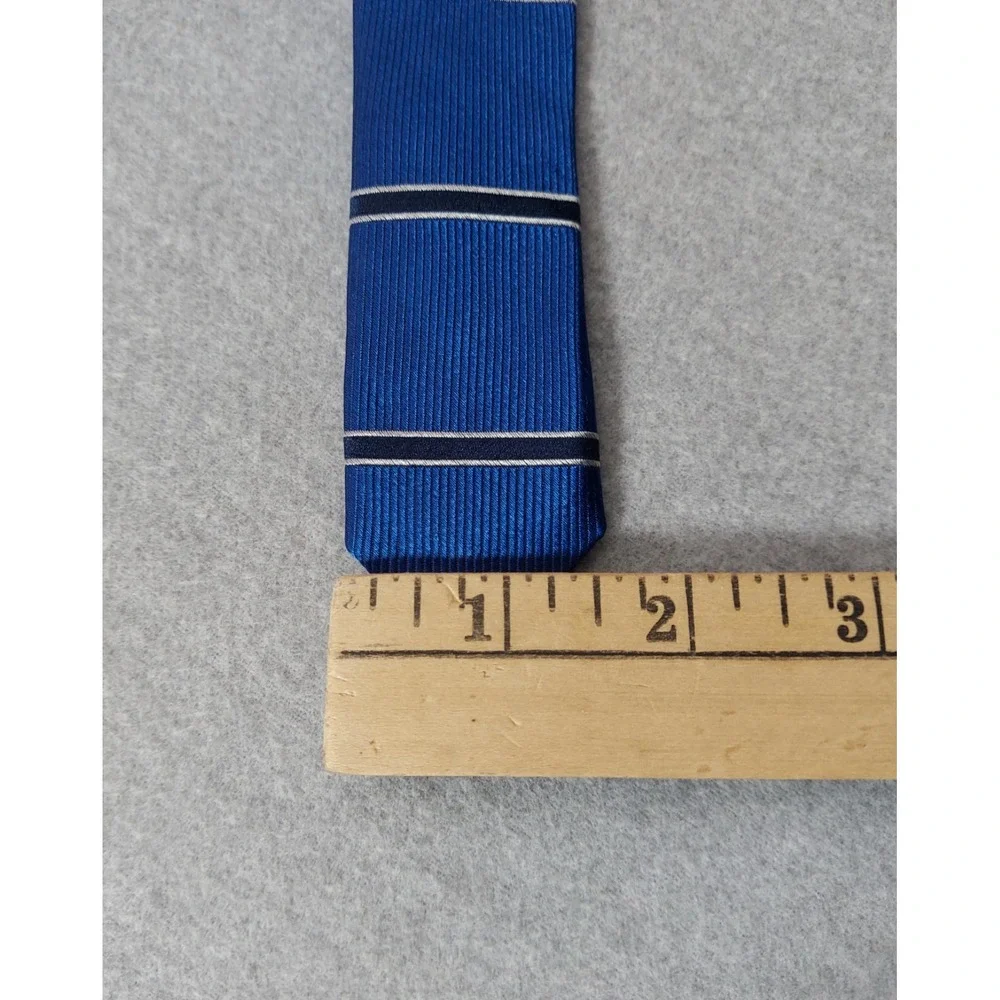 Nautica Silk Repp‎ Mens Tie Blue Striped Preppy Ivy Classic Business Necktie