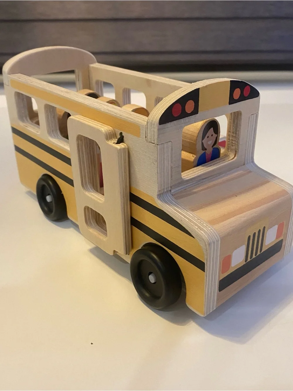 Melissa & Doug Wooden Fire Truck & School Bus