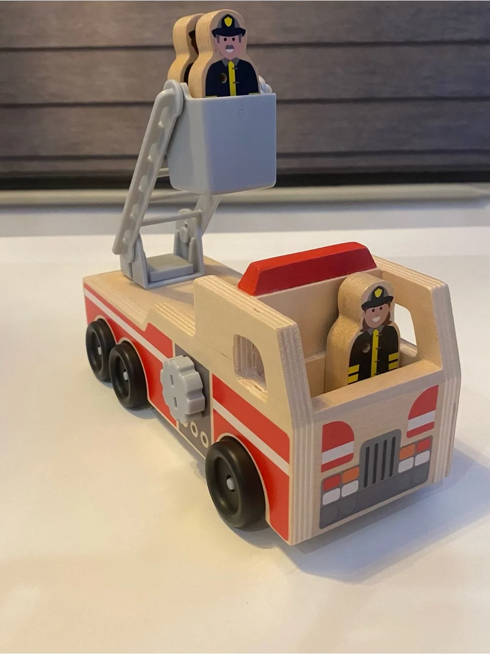 Melissa & Doug Wooden Fire Truck & School Bus