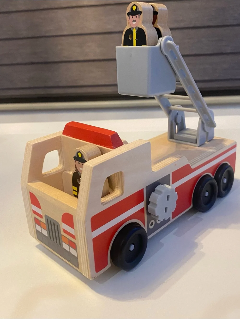 Melissa & Doug Wooden Fire Truck & School Bus