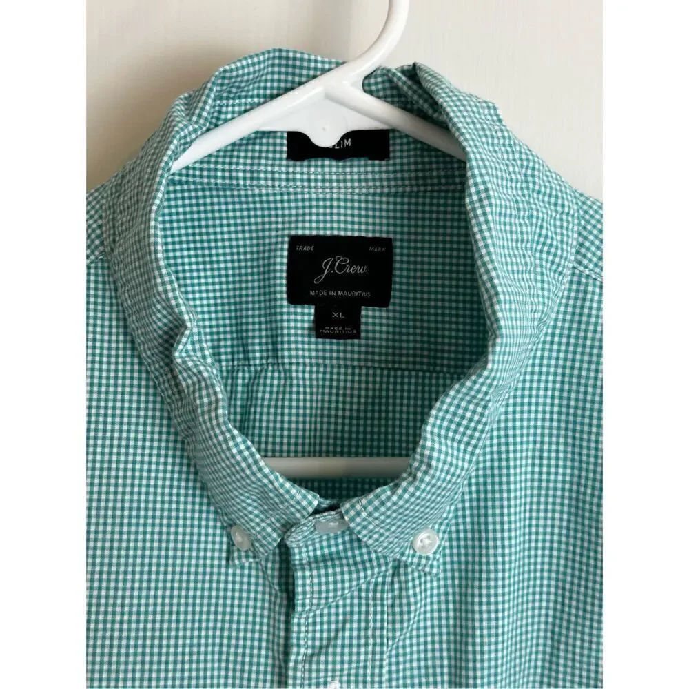 J Crew men’s turquoise and white Slim XL button down shirt