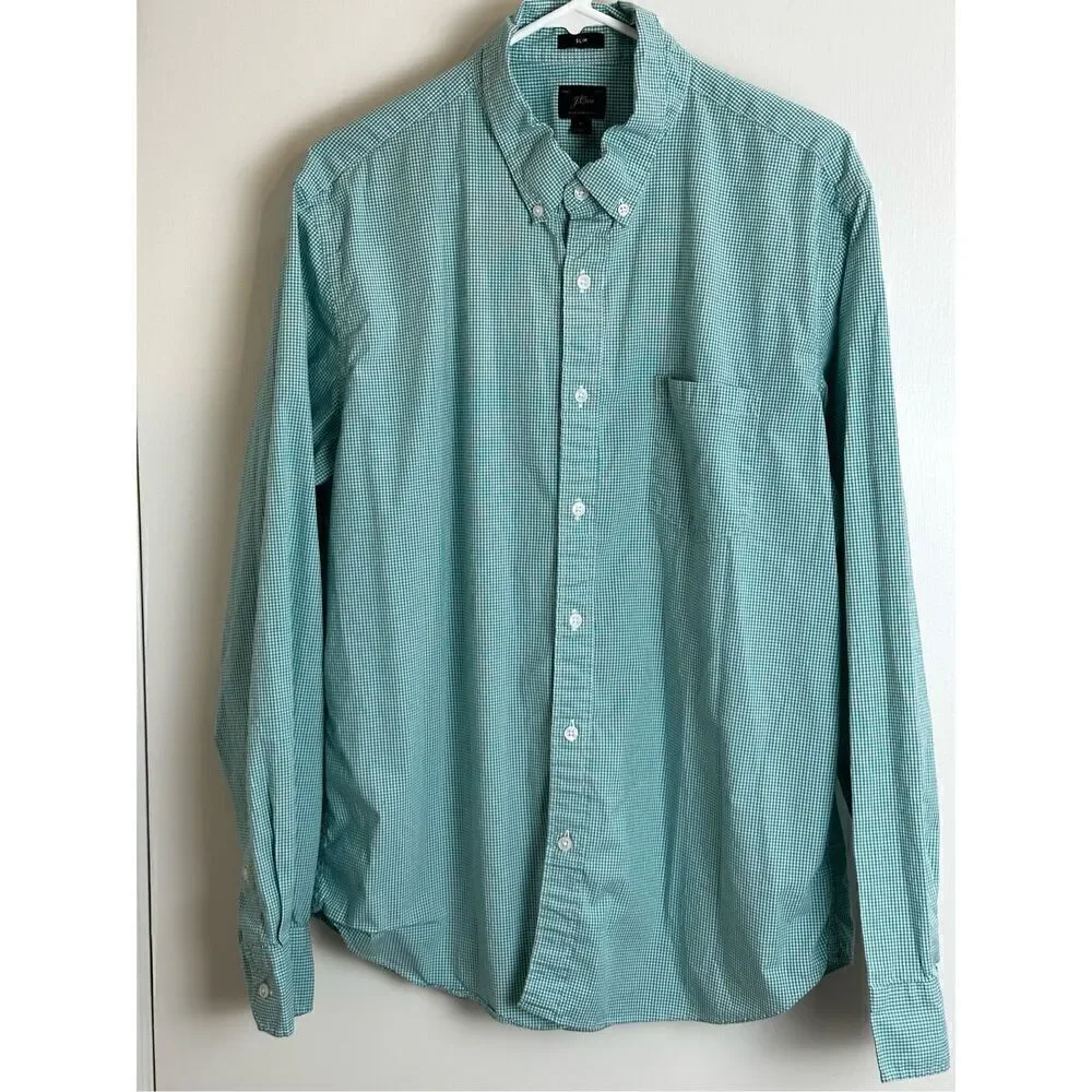 J Crew men’s turquoise and white Slim XL button down shirt