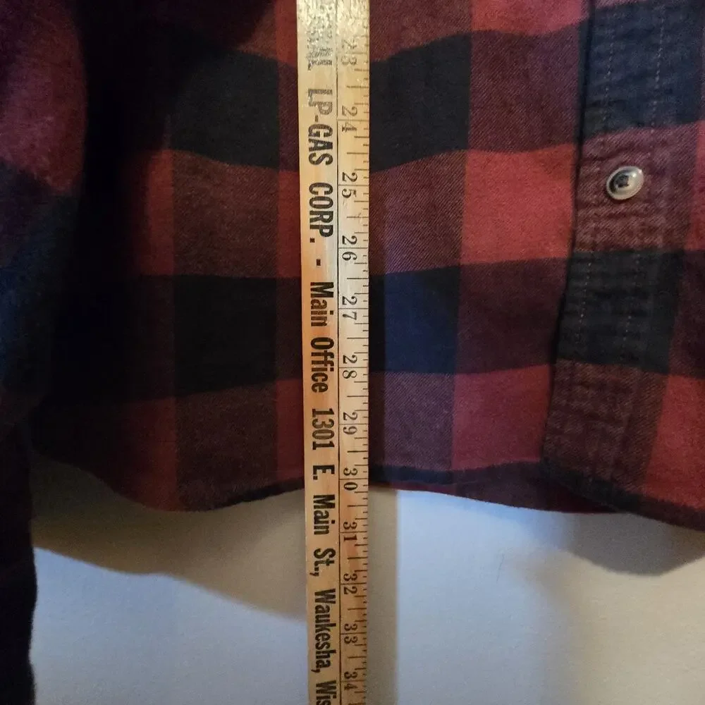 Marine Layer Plaid Flannel Shirt Mens XL Red Black Buffalo Outdoor Cabin Western