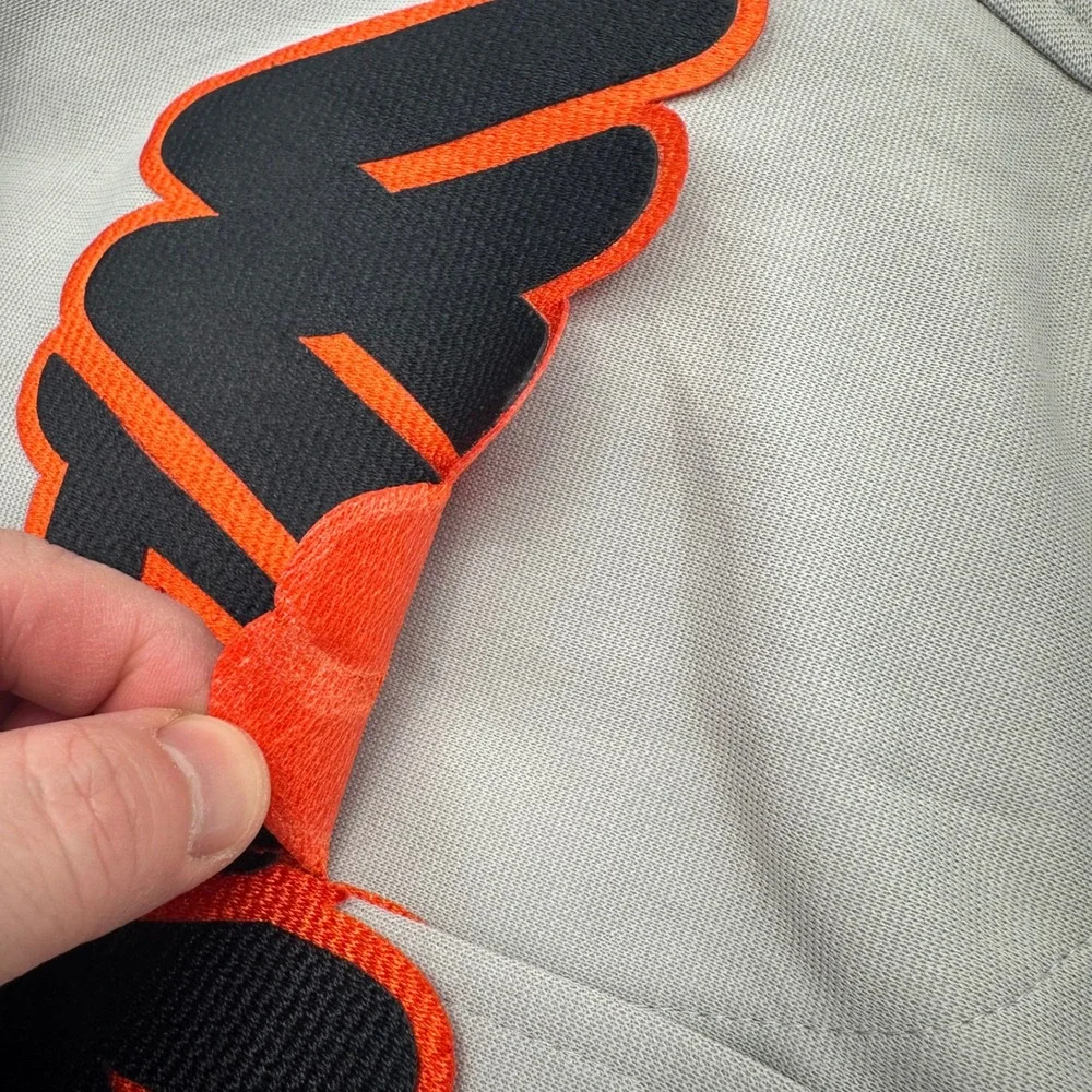 Vintage Descente Wako 9 Baseball‎ Jersey Grey Orange Black Mens L D-300T Japan
