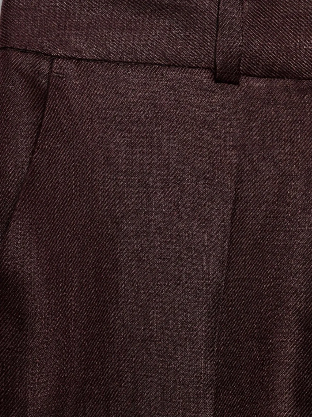 Zara 100% Linen Straight Leg Pants Brown Mid Rise NWT Size M