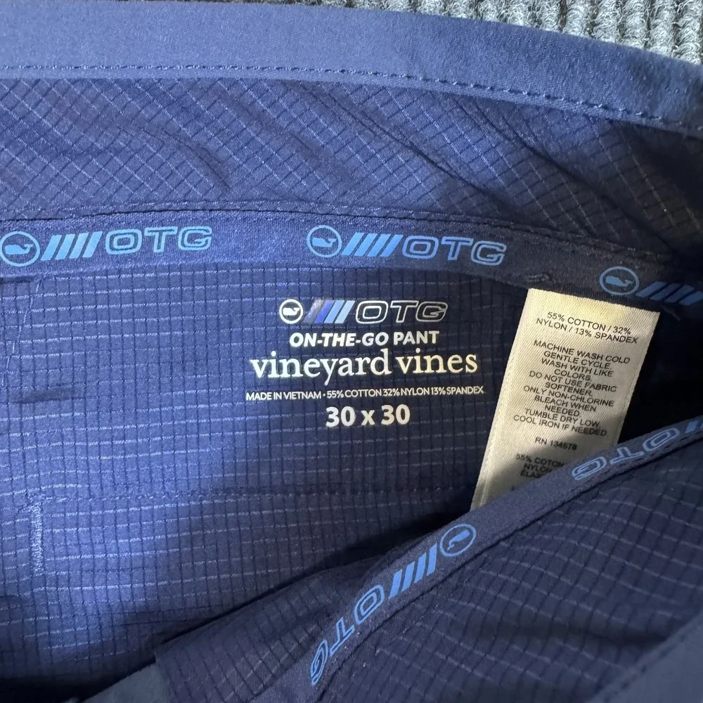 Vineyard Vines OTG On The Go Chino Pants Mens Size 32x30 Navy Golf Performance