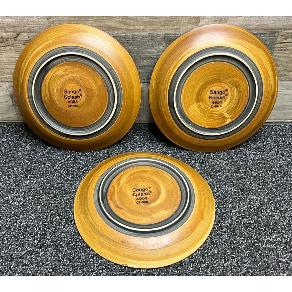 Sango Splash 4951 Brown Drip Glaze 8.25