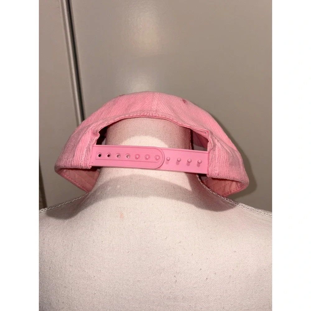 Kids Pink Corduroy NYC Floral Applique Baseball Cap Snapback Hat