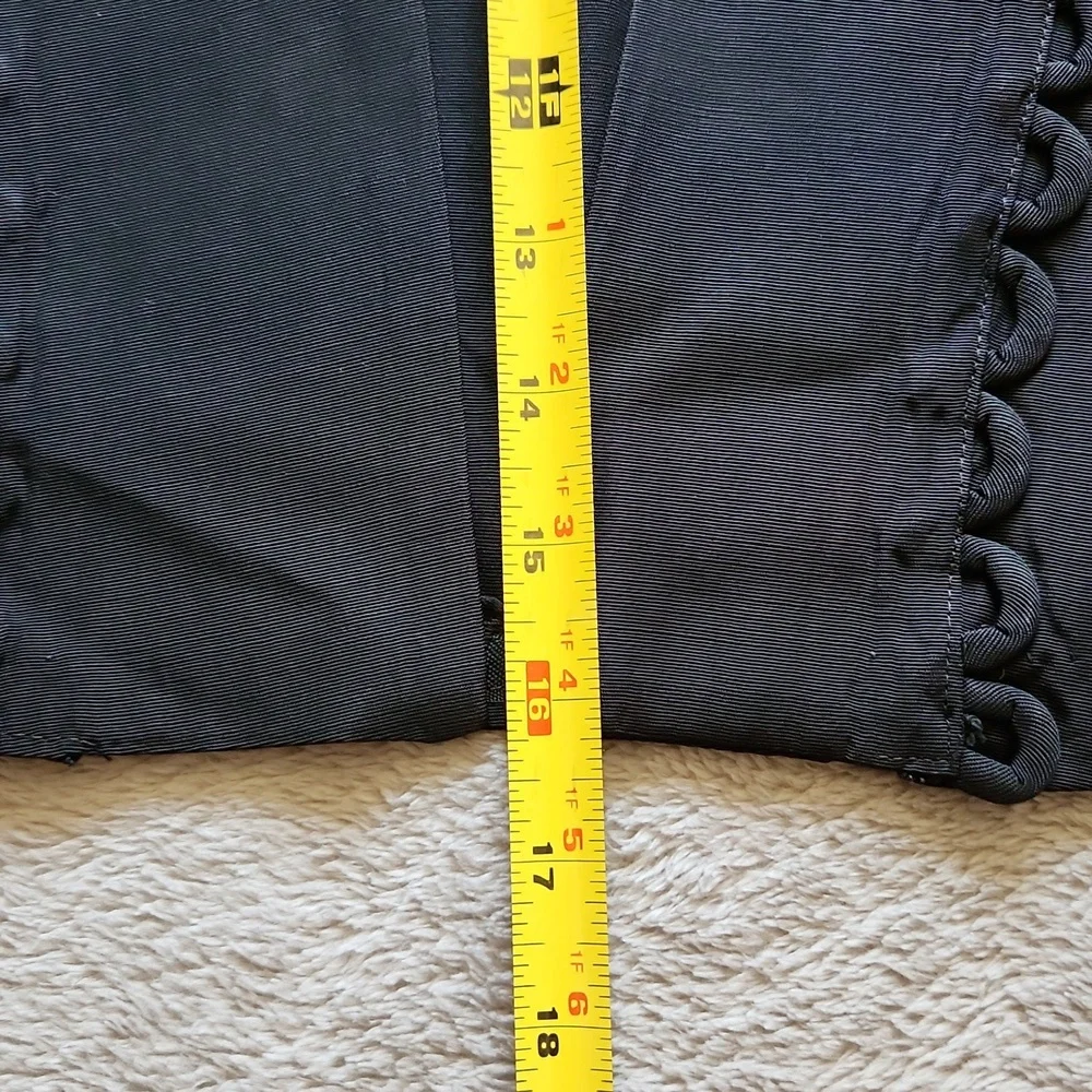 Black bolero jacket Sz M cropped open front loop detail shrug office cocktails